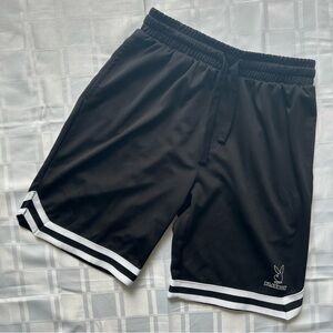 Playboy Black & White Athletic Style Basketball Shorts